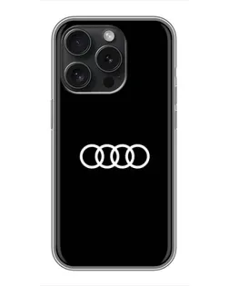 Чехол для iPhone 15 Pro с картинкой «Audi White Logo»