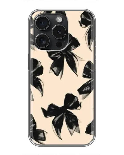 Чехол для iPhone 15 Pro с картинкой «Паттерн черные банты» Чехол для iPhone 15 Pro с картинкой «Паттерн черные банты»