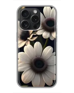 Чехол для iPhone 15 Pro с картинкой «Белые маргаритки макро»