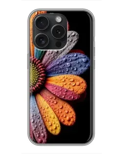 Чехол для iPhone 15 Pro с картинкой «Радужный цветок»