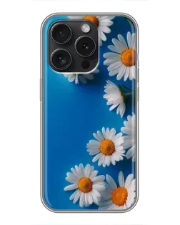 Чехол для iPhone 15 Pro с картинкой «Белоснежные маргаритки»