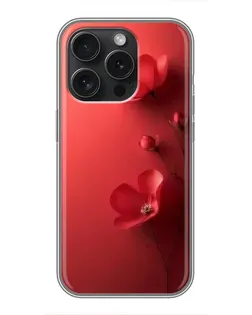 Чехол для iPhone 15 Pro с картинкой «Маковые соцветия»