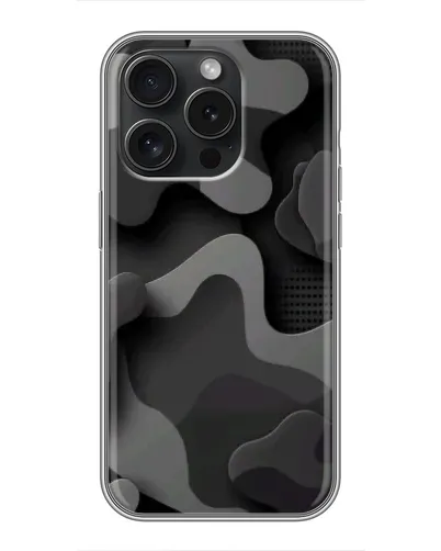 Чехол для iPhone 15 Pro с картинкой «Темный абстрактный камуфляж»