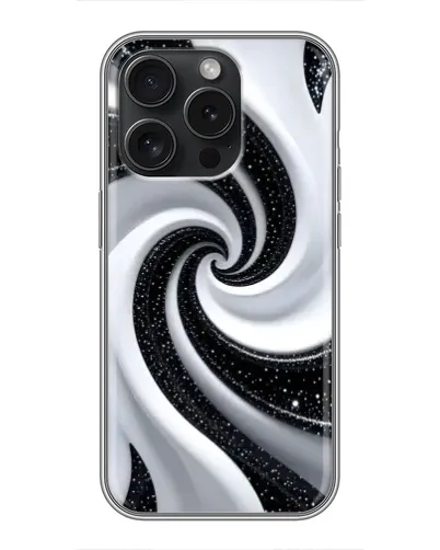 Чехол для iPhone 15 Pro с картинкой «Черно-белая спираль»