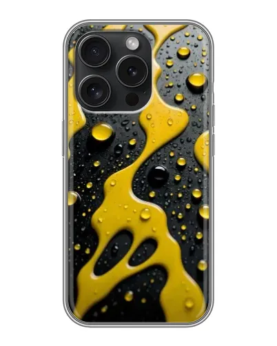 Чехол для iPhone 15 Pro с картинкой «Жидкое желтое золото»
