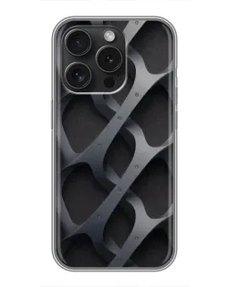Чехол для iPhone 15 Pro с картинкой «Объемное серое плетение»