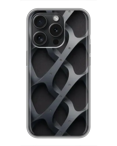 Чехол для iPhone 15 Pro с картинкой «Объемное серое плетение»