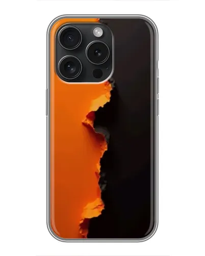 Чехол для iPhone 15 Pro с картинкой «Оранжевый разлом»
