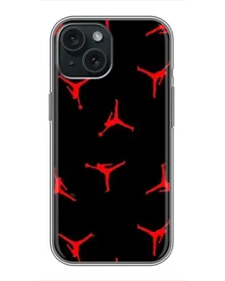 Чехол для iPhone 15 с картинкой «Jordan Red Pattern» Чехол для iPhone 15 с картинкой «Jordan Red Pattern»