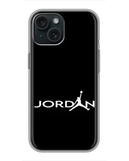 Чохол для iPhone 15 з картинкою «Jordan White Logo»