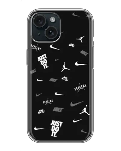 Чохол для iPhone 15 з картинкою «Nike Black Pattern»