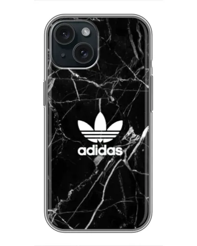 Чохол для iPhone 15 з картинкою «Білий мармур Adidas»