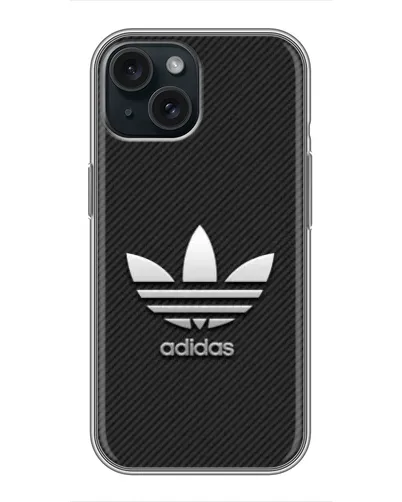 Чохол для iPhone 15 з картинкою «Adidas Карбонова текстура»