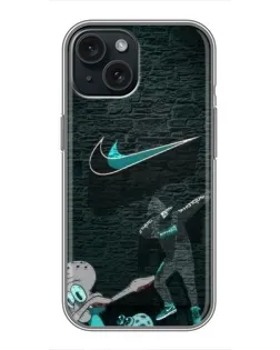 Чехол для iPhone 15 с картинкой «Спортивный арт Nike» Чехол для iPhone 15 с картинкой «Спортивный арт Nike»