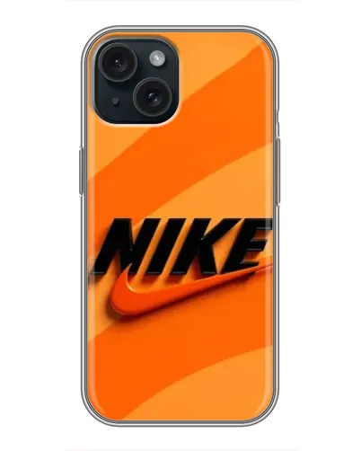Чехол для iPhone 15 с картинкой «Оранжевый драйв Nike»