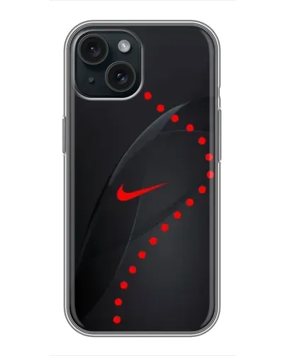 Чехол для iPhone 15 с картинкой «Абстрактный дизайн Nike»