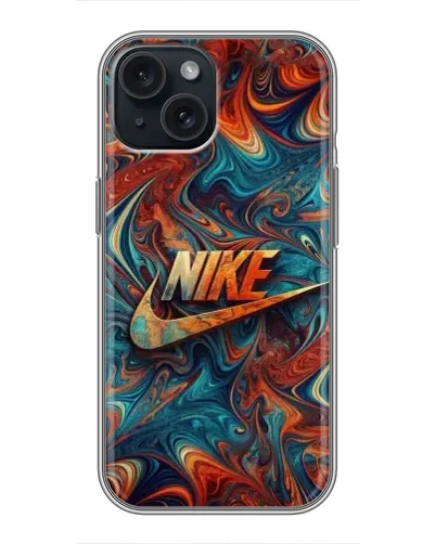 Чехол для iPhone 15 с картинкой «Nike в абстракции»