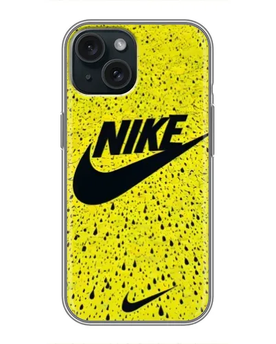 Чехол для iPhone 15 с картинкой «Желтый текстурный Nike»