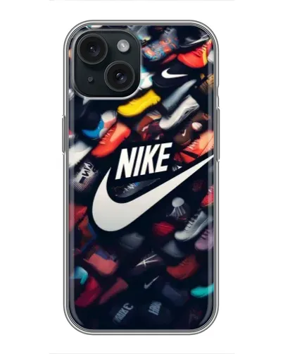 Чехол для iPhone 15 с картинкой «Коллекция кроссовок Nike»