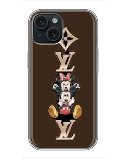 Чохол для iPhone 15 з картинкою «LV та Міккі Маус»