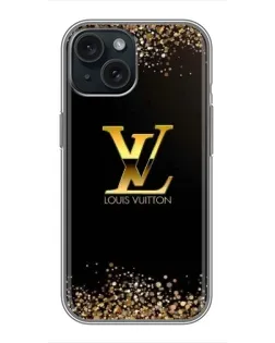 Чохол для iPhone 15 з картинкою «LV — золоті іскри»
