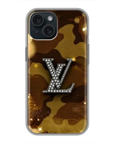 Чохол для iPhone 15 з картинкою «Камуфляжний Louis Vuitton»