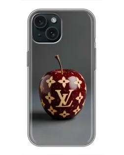 Чохол для iPhone 15 з картинкою «Червоне яблуко LV»