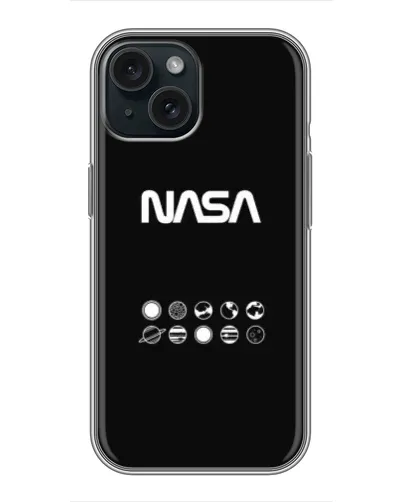 Чехол для iPhone 15 с картинкой «NASA — технический принт»