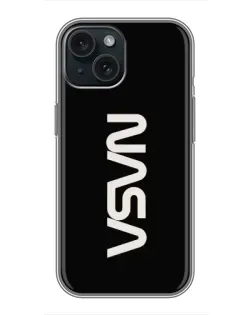 Чохол для iPhone 15 з картинкою «NASA — вертикальний логотип»