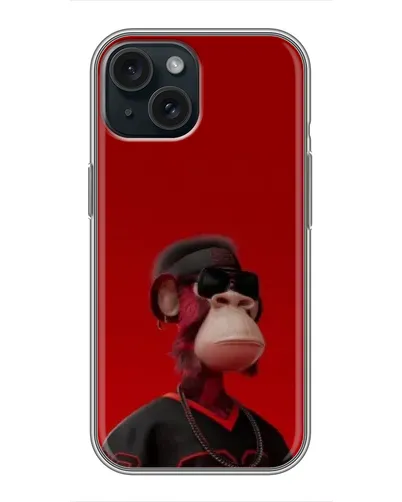 Чехол для iPhone 15 с картинкой «Bored Ape в красном» Чехол для iPhone 15 с картинкой «Bored Ape в красном»