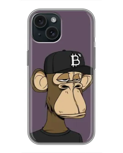 Чехол для iPhone 15 с картинкой «Bored Ape в кепке» Чехол для iPhone 15 с картинкой «Bored Ape в кепке»