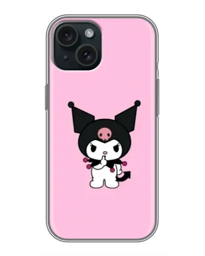 Чохол для iPhone 15 з картинкою «Kuromi — рожева ніжність»