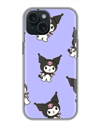 Чохол для iPhone 15 з картинкою «Паттерн з Kuromi»