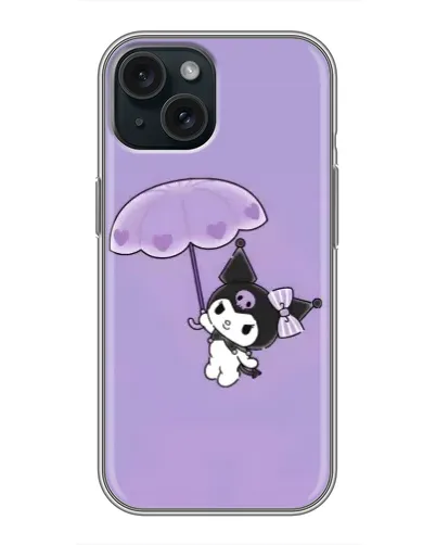 Чохол для iPhone 15 з картинкою «Kuromi з парасолькою»