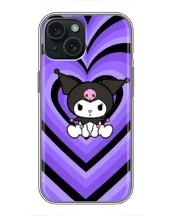 Чехол для iPhone 15 с картинкой «Kuromi и фиолетовые сердца» Чехол для iPhone 15 с картинкой «Kuromi и фиолетовые сердца»