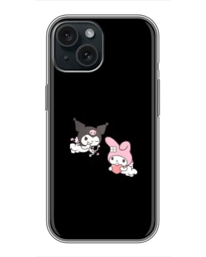 Чохол для iPhone 15 з картинкою «My Melody та Kuromi»