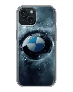 Чохол для iPhone 15 з картинкою «Логотип BMW — лід»