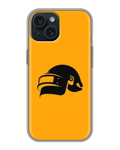 Чехол для iPhone 15 с картинкой «PUBG — золотой шлем» Чехол для iPhone 15 с картинкой «PUBG — золотой шлем»
