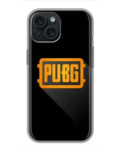 Чехол для iPhone 15 с картинкой «PUBG — рамка лого» Чехол для iPhone 15 с картинкой «PUBG — рамка лого»