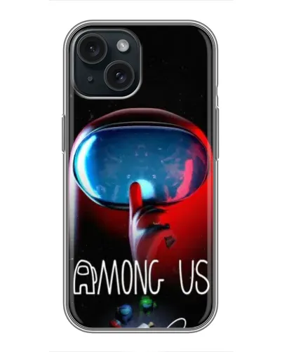 Чехол для iPhone 15 с картинкой «Красный импостер — макро» Чехол для iPhone 15 с картинкой «Красный импостер — макро»