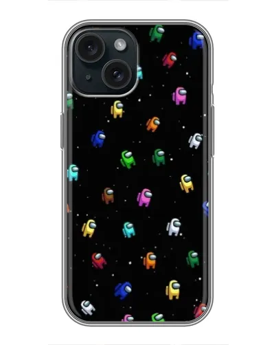 Чехол для iPhone 15 с картинкой «Экипаж Among Us» Чехол для iPhone 15 с картинкой «Экипаж Among Us»