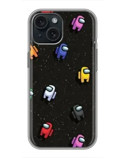 Чехол для iPhone 15 с картинкой «Космический паттерн Among Us» Чехол для iPhone 15 с картинкой «Космический паттерн Among Us»