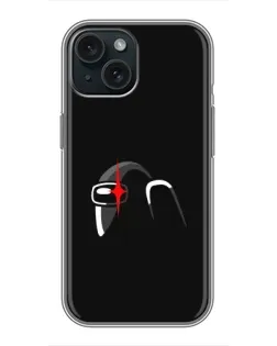 Чехол для iPhone 15 с картинкой «Among Us шлем» Чехол для iPhone 15 с картинкой «Among Us шлем»