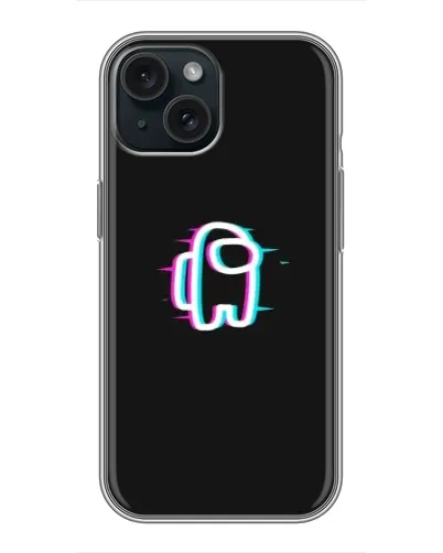 Чехол для iPhone 15 с картинкой «Among Us неон» Чехол для iPhone 15 с картинкой «Among Us неон»