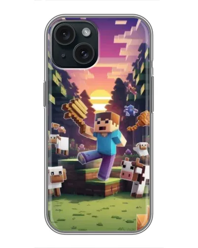Чохол для iPhone 15 з картинкою «Стів на фермі» Чохол для iPhone 15 з картинкою «Стів на фермі»