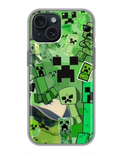 Чохол для iPhone 15 з картинкою «Кріпери Minecraft» Чохол для iPhone 15 з картинкою «Кріпери Minecraft»