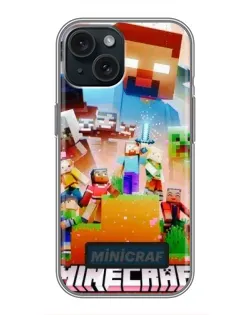 Чехол для iPhone 15 с картинкой «Minecraft герои игры» Чехол для iPhone 15 с картинкой «Minecraft герои игры»