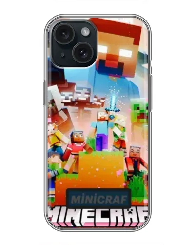 Чохол для iPhone 15 з картинкою «Minecraft герої гри» Чохол для iPhone 15 з картинкою «Minecraft герої гри»