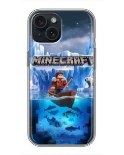Чохол для iPhone 15 з картинкою «Minecraft льодянийсвіт»