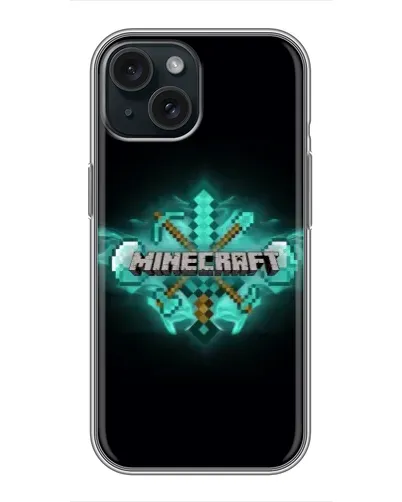 Чохол для iPhone 15 з картинкою «Minecraft Diamond лого» Чохол для iPhone 15 з картинкою «Minecraft Diamond лого»